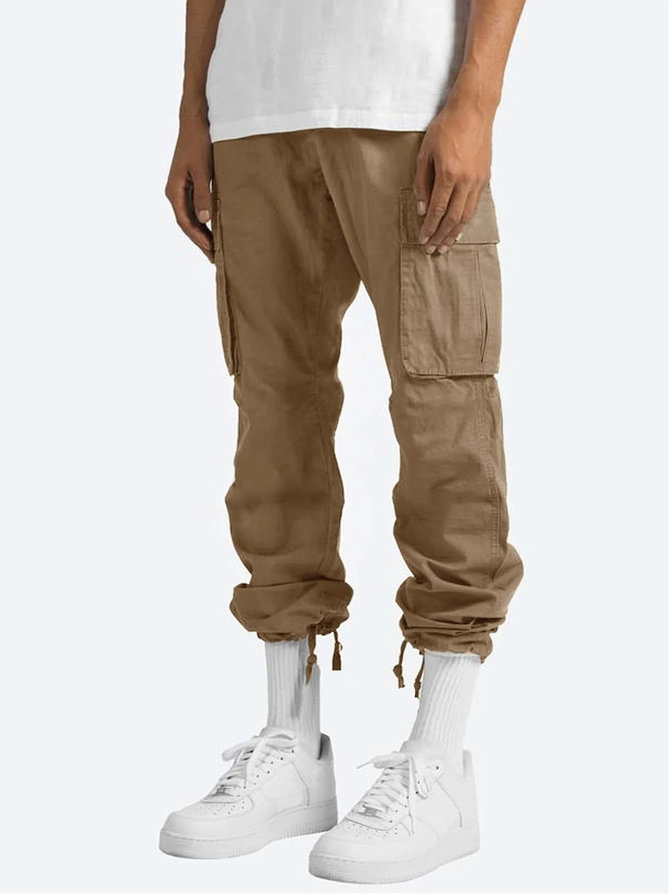 Pantalons décontractés pour hommes, nouveaux vêtements de travail d'été pour hommes avec cordon de serrage, pantalons décontractés multi-poches_voghion.com