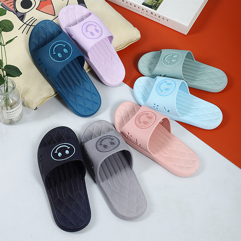 拖鞋女可愛笑臉外穿夏季韓版網紅情侶涼拖鞋平底簡約百搭壹字拖女