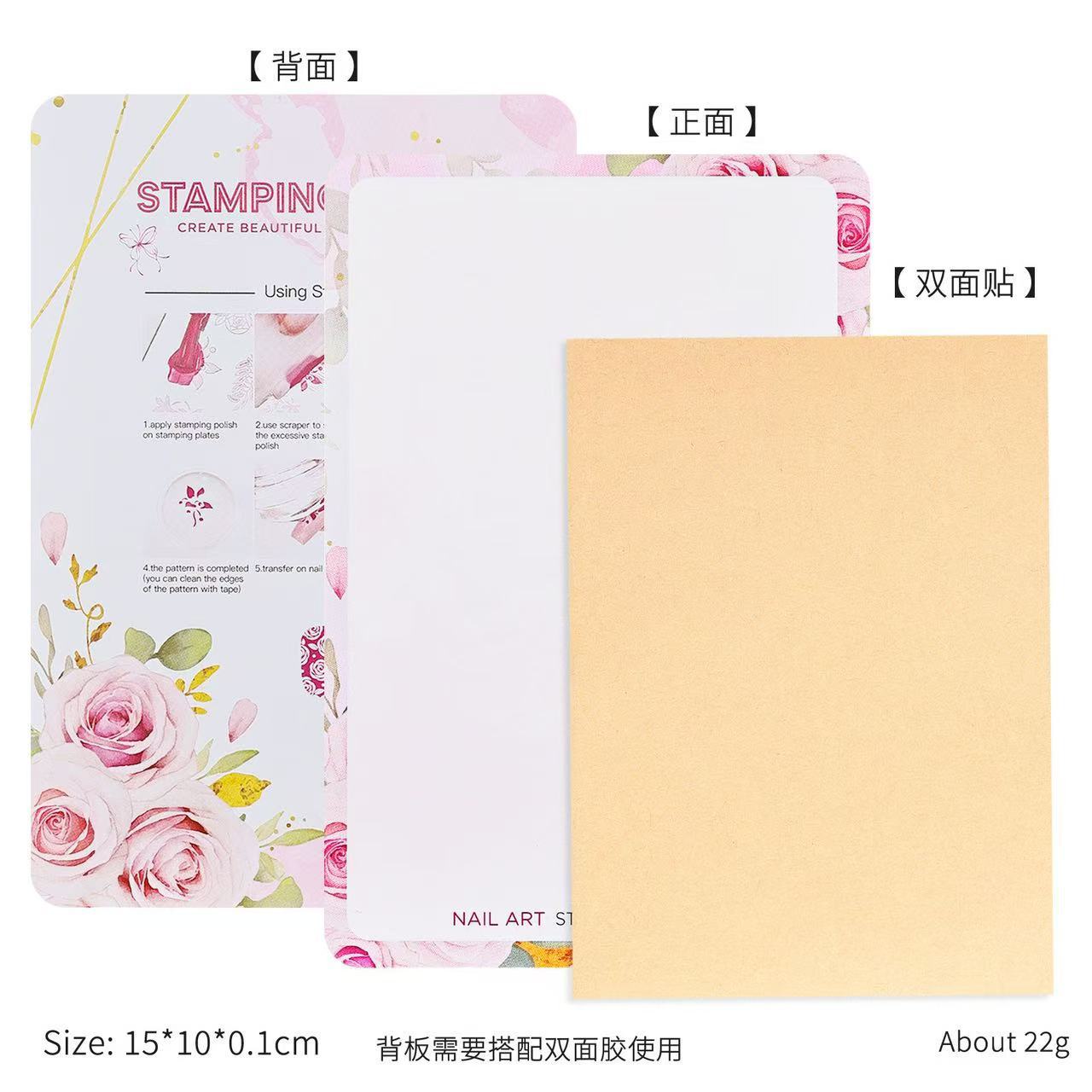 Impresión de manicuras placa de acero placa posterior gran uñas de silicona sello de transferencia placa de cojín plantilla redondeada auxiliar al por mayor