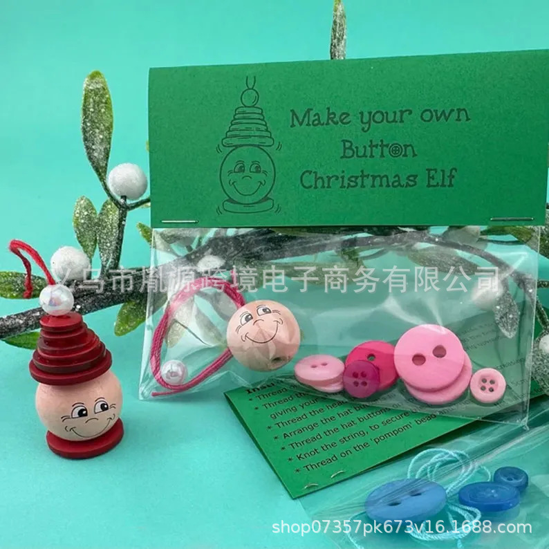 跨境新品DIY Button Snowman Ornament Kit DIY纽扣雪人装饰套件|undefined