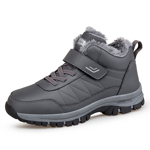 Cotton Shoes Outdoor Men's Cotton Shoes for Men Seasonal High-Top Snow Shoes Elderly Walking Shoes Women's Mom Fleece Lined