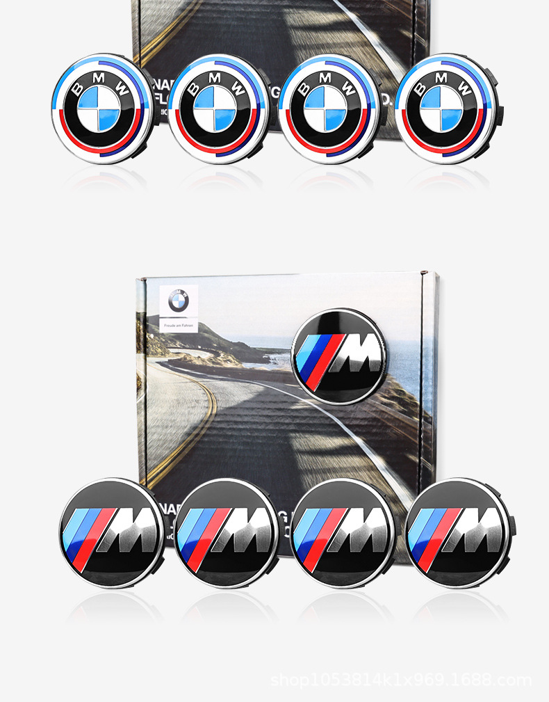 Bmw 50Th Anniversary Commemorative Floating Wheel Center Caps Compatible with 1 Series, 3 Series, 5 Series, 7 Series