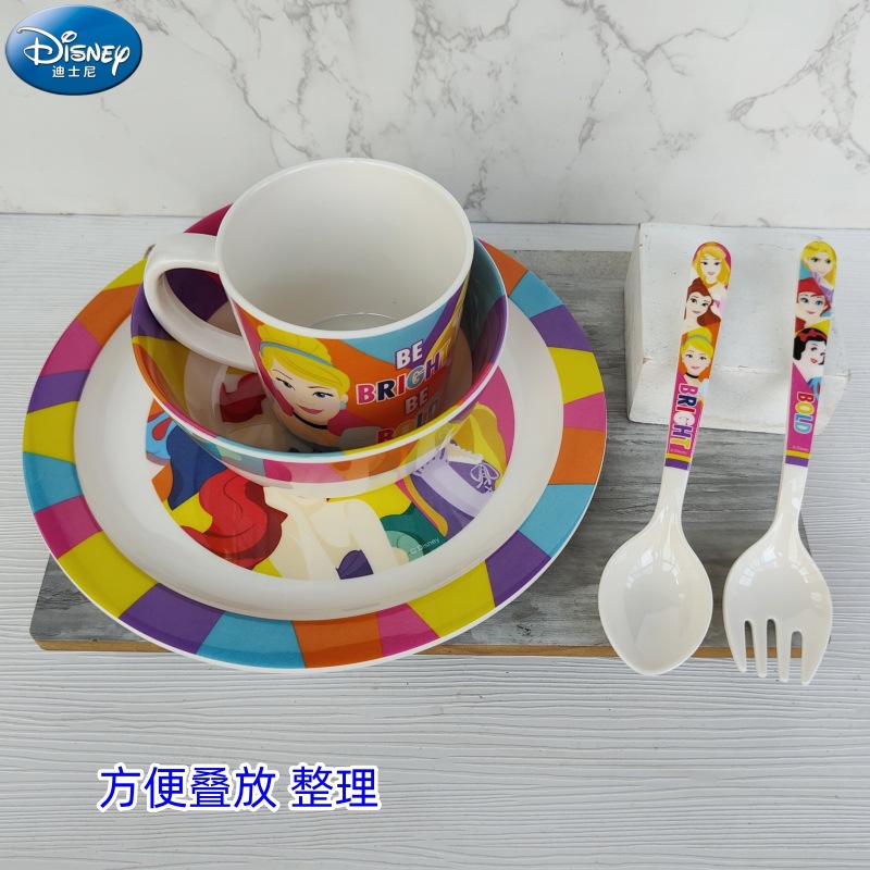 Disney Melamine Dinnerware Set: Dishes, Bowls, Spoons, and Mugs&mdash;Durable, Shatterproof Home & Outdoor Tableware for Students and Older Kids