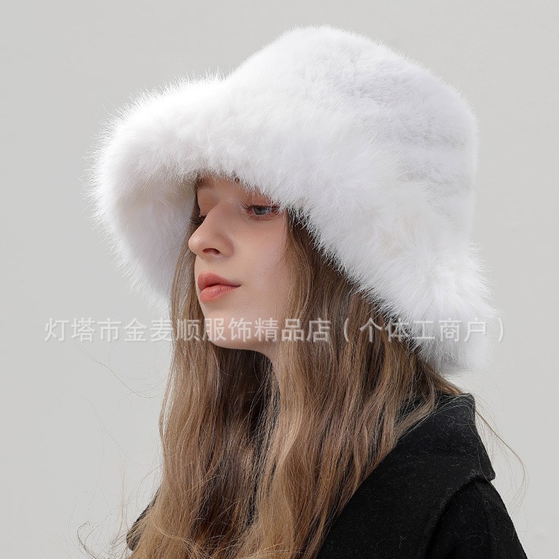 Nuevo sombrero de pescador de piel de imitación de alta calidad, terciopelo de otoño e invierno, protección para los oídos cálida, cara, pequeño sombrero de piel de zorro de color sólido