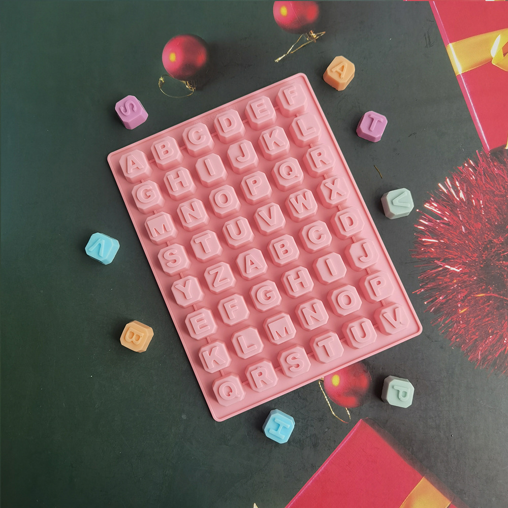 Teclado 190 letras molde de silicona pastel helado pudín molde de postre jabón utensilios