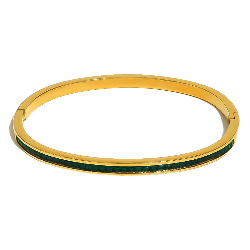 Botón de estilo fresco y dulce de color INS transfronterizo pulsera de galvanoplastia de oro real de acero inoxidable al por mayor joyería al por mayor