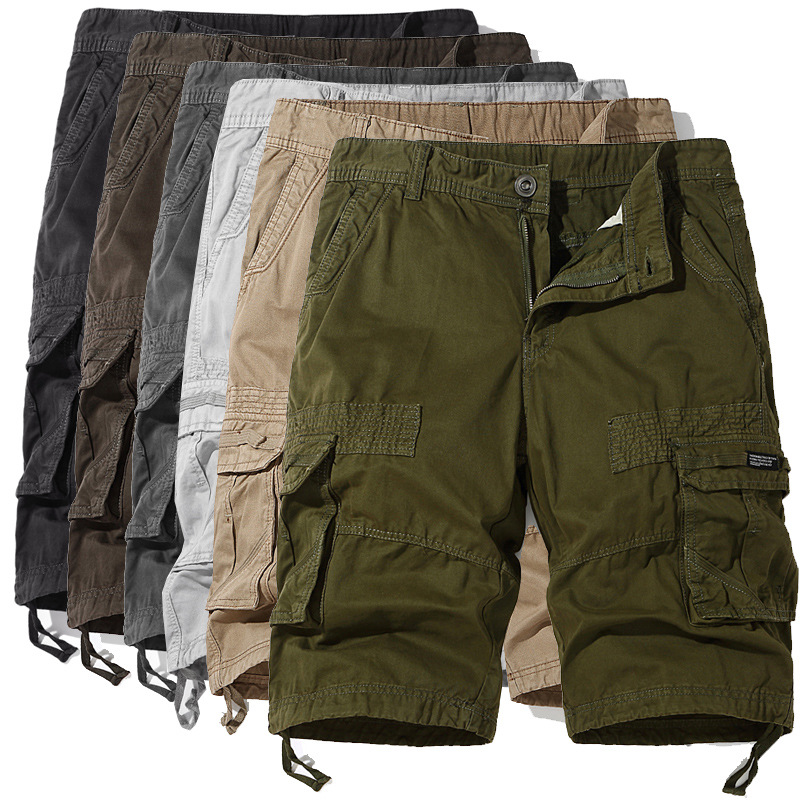 2024 foreign trade summer new men's plus size fifth pants workwear shorts cotton multi-pocket middle pants casual pants