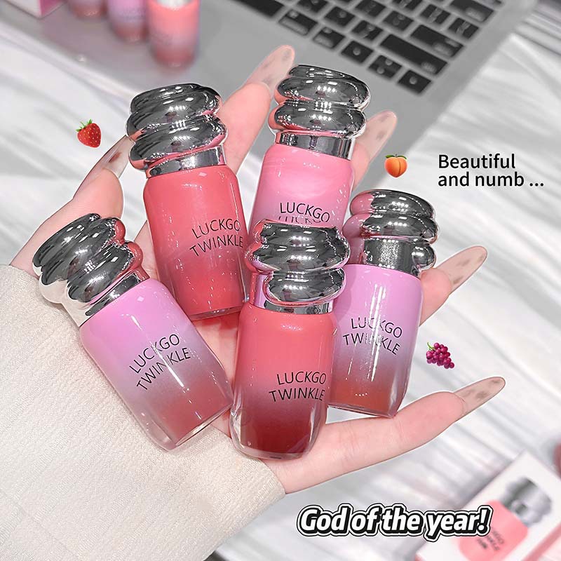 Cross-Border Luckgo Xiaomi Mirror Lip Glaze, Colorful Mirror Pouty Lips, Delicate, Moisturizing, Whitening, Affordable Makeup