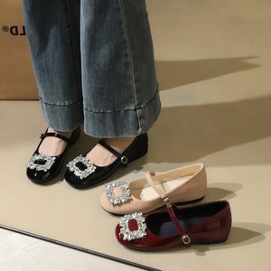 839-K90 French style exquisite rhinestone square buckle fashionable round head shallow mouth straight buckle with inner 