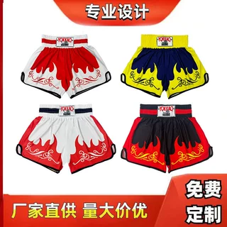泰拳训练短裤UFC搏击散打拳击运动健身印花裤MMA格斗现货批发宽松
