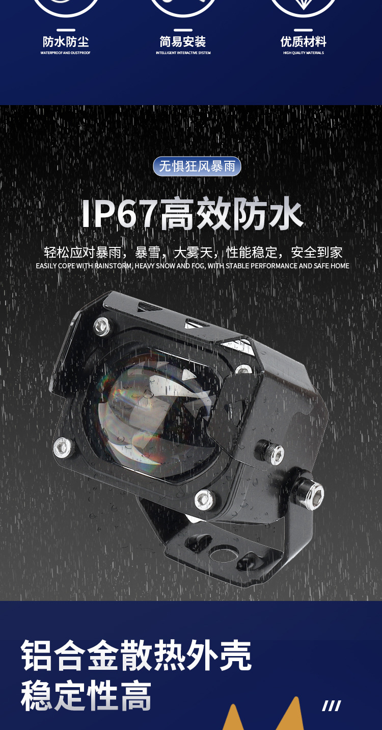 Electric Vehicle Spotlights, Motorcycle Headlights, Car Led Car Lights, Waterproof Headlights, High-Brightness Off-Road Modification Lights, Cross-Border