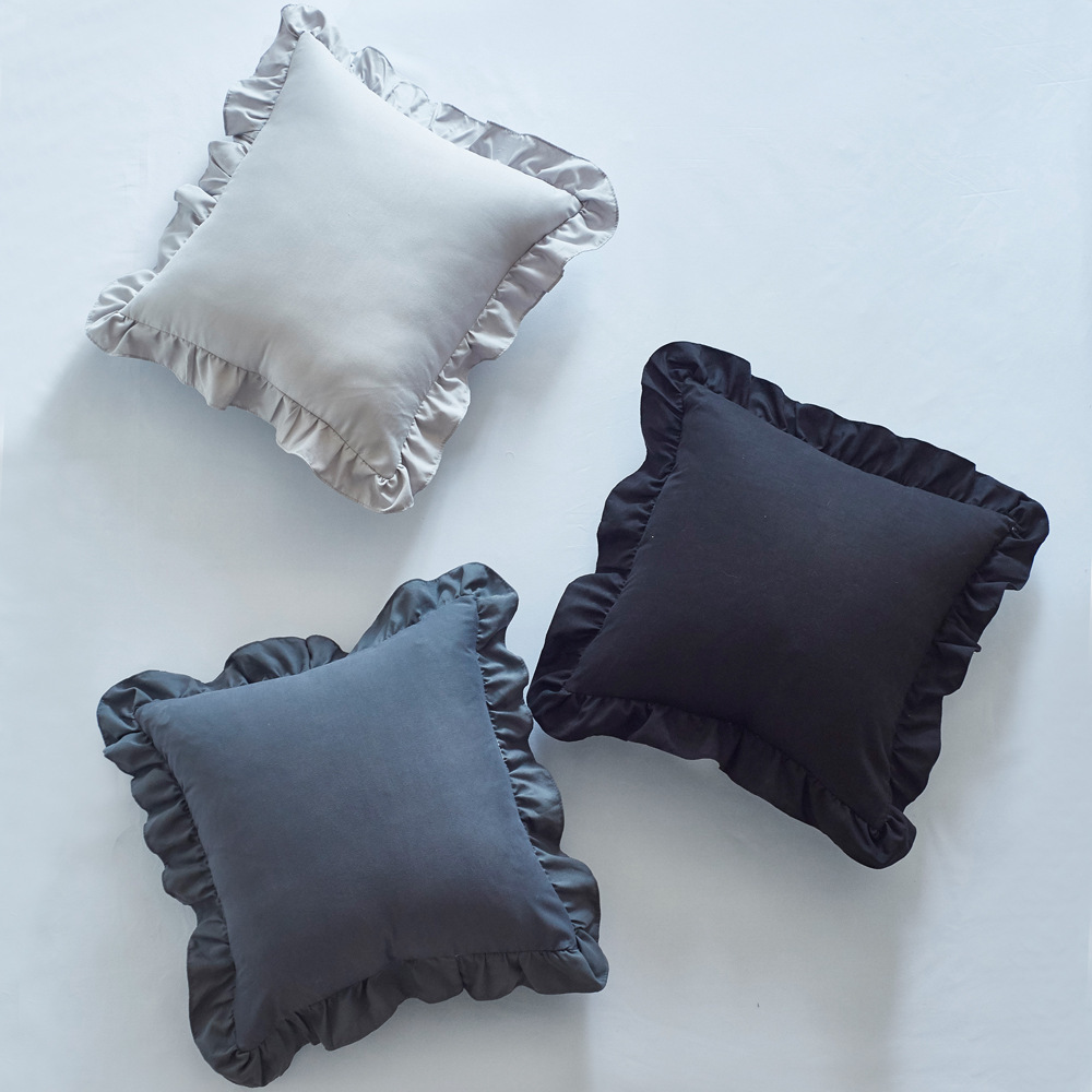 Είδη οικιακής χρήσης: μονόχρωμο βουρτσισμένο τετράγωνο μαξιλάρι πλάτης με μαξιλαροθήκη_voghion.com