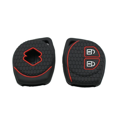 Suitable for Suzuki New Swift Alto Car Silicone Key Cover Spot Wholesale Source Factory (Static Rod/Key Bag) - black-red-line