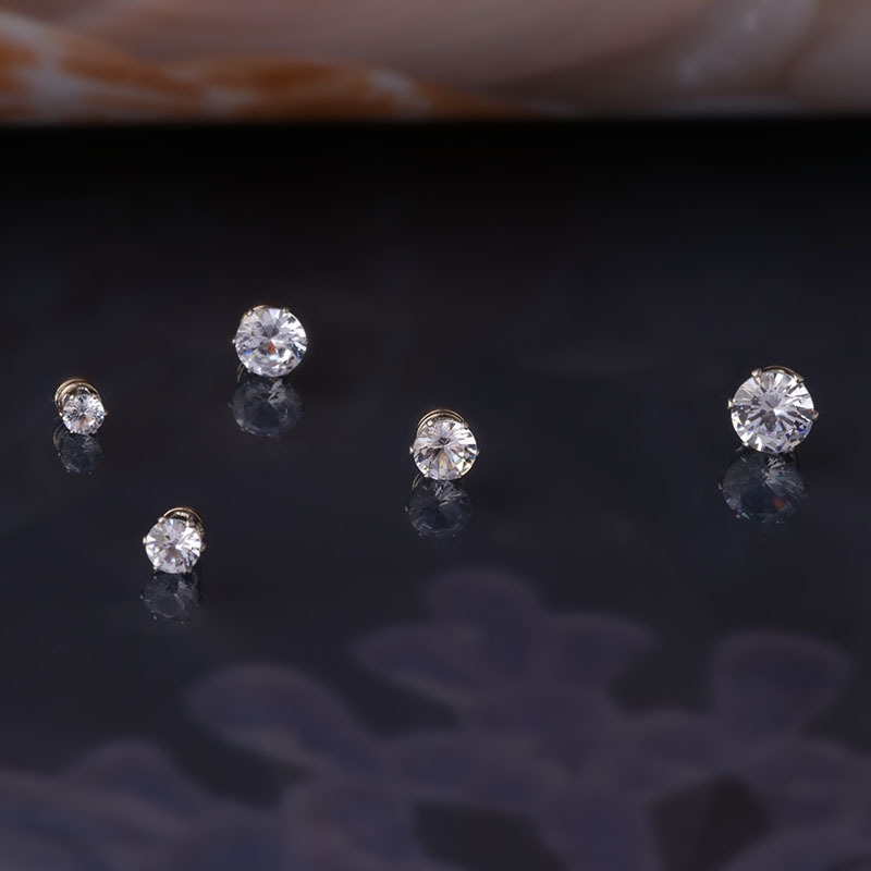 Style Simple Géométrique Acier Inoxydable Placage Zircon Boucles D'oreilles display picture 5