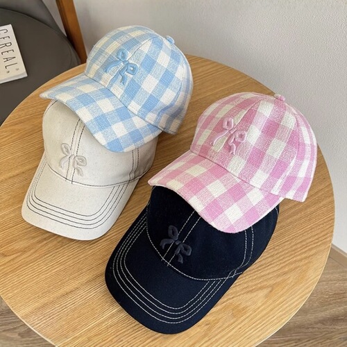 3D bow embroidery baseball cap for women, suitable for spring and autumn, sunshade, cute soft top, natural face-revealing hat, makes face look smaller, versatile duckbill hat