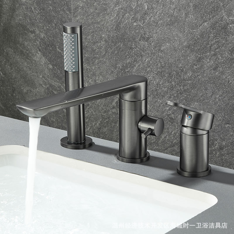 Factory Direct Sales Bathtub Faucet Split Three-Hole Four-Five Hole All-Copper Bathroom Bathroom Shower Head Set
