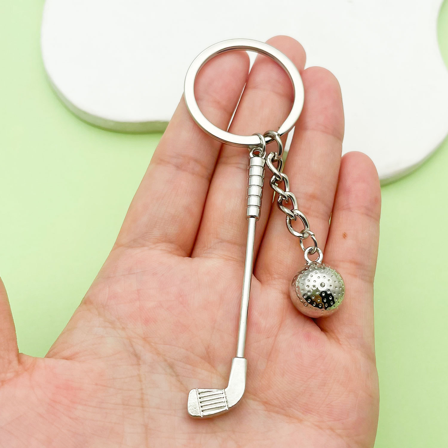 Golf Sports Keychain Pendant Creative European and American Metal Bag Car Pendant Cross-Border Fashion Gift