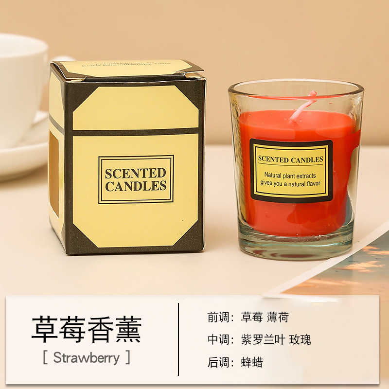 Vela aromática de cera vegetal hecha a mano en vaso de vidrio, regalo creativo para dropshipping transfronterizo, adorno para el hogar.