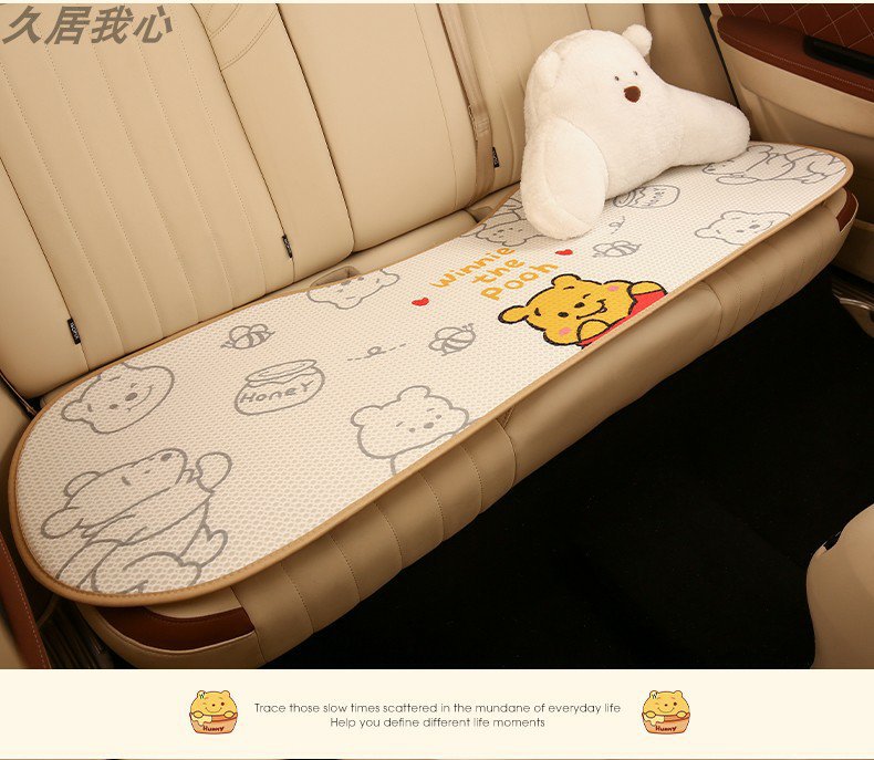 Car seat cushion four seasons universal cute Winnie the Poole girl seat cushion single-piece three-piece seat cover rear butt cushion