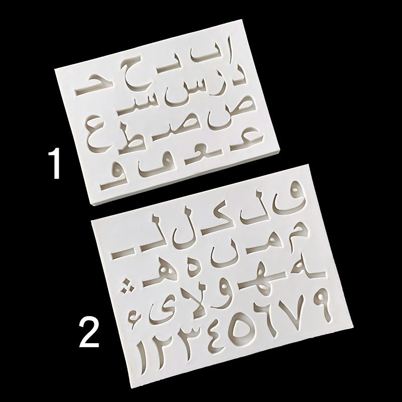 Números arábigos letras molde de silicona DIY creativo hornear decoración chocolate molde de silicona