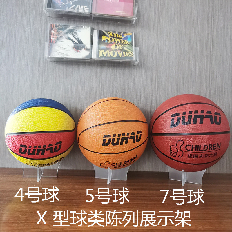 in stock Cross-border Acrylic Ball Holder High Transparent Basketball Base Display Stand Foot Volleyball Transparent Ball Holder Foreign Trade