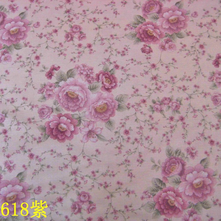 diy十字格竹麻印花化妆盒面料包装盒面料宽幅2.8印花十字格竹节布