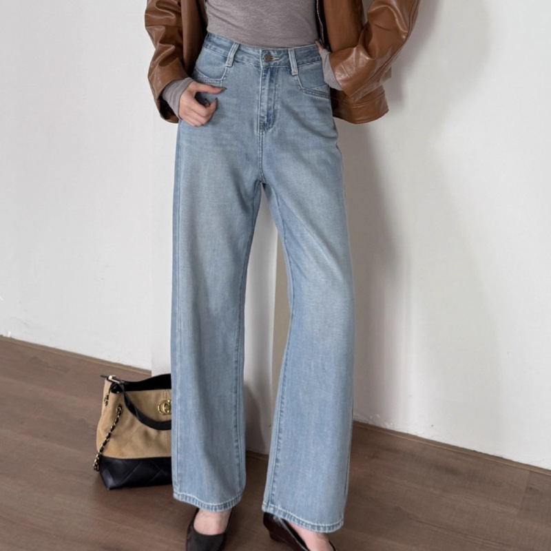 Yun Chang Tencel Lyocell Cotton Jeans Women's 2026 Spring New Straight Pants Casual Trousers K0007