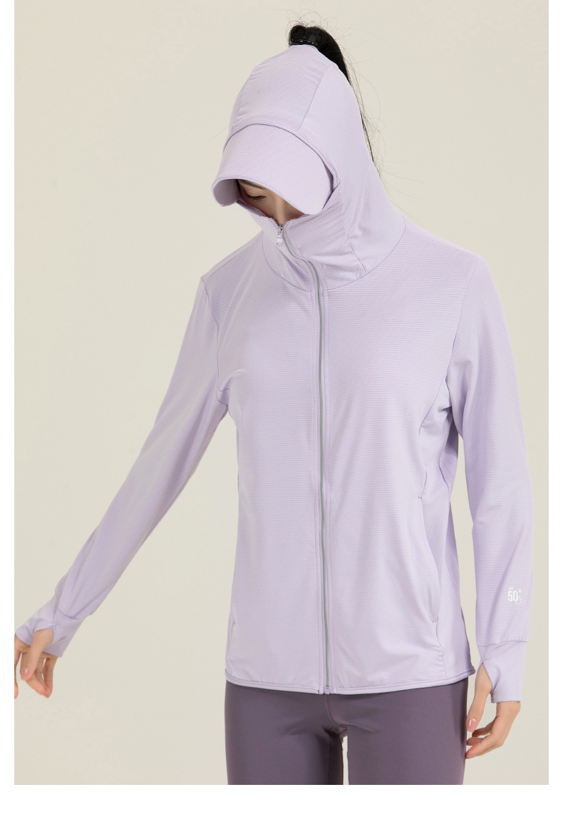 【中国直邮】奢笛熊 夏季原纱防紫外线户外骑行开车冰丝质感外套防晒服防晒衣   女款 远峰蓝 M