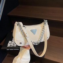 法国小众时尚链条小包包女2024新款潮麂皮绒单肩包斜挎小包包