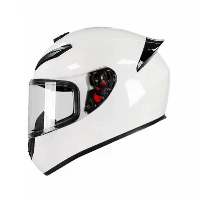 Four-Season Helmet, Foreign Trade | Motorcycle Safety Supplies - qk111-pure-bright-white-with-transparent-lenses-s