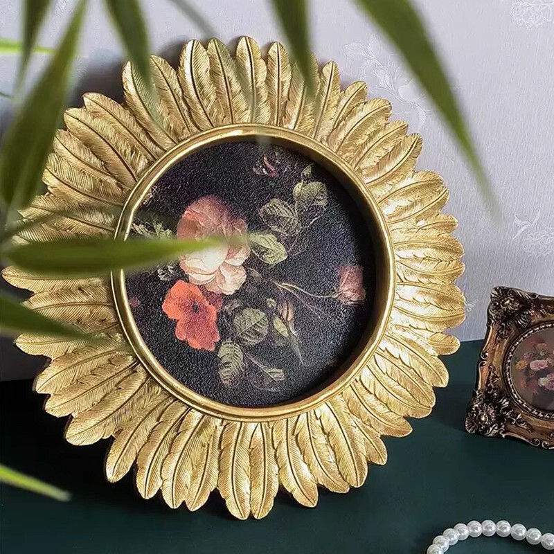 Entrance Decorative Painting French Medieval European Retro Restaurant Hanging Painting Living Room Background Wall Flower Mural Photo Frame Ornaments