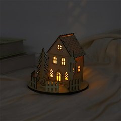 コテージオーナメント クリスマスツリーデコレーション シーンアレンジメント 木製発光コテージ クリスマス新年装飾 ホームデコレーション