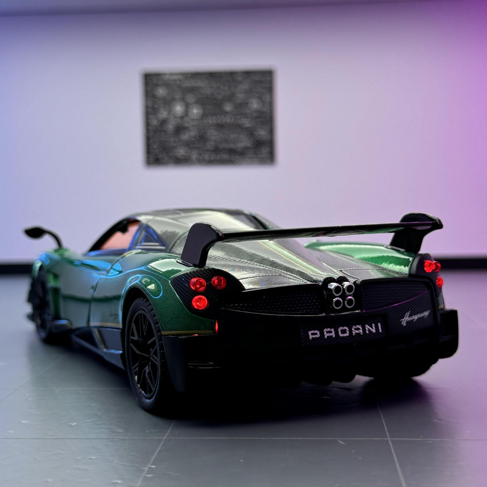 Nuevo modelo de coche de aleación Haodi 1:24 coche deportivo Pagani con sonido y luz de retorno coche de juguete modelo de efecto de sonido