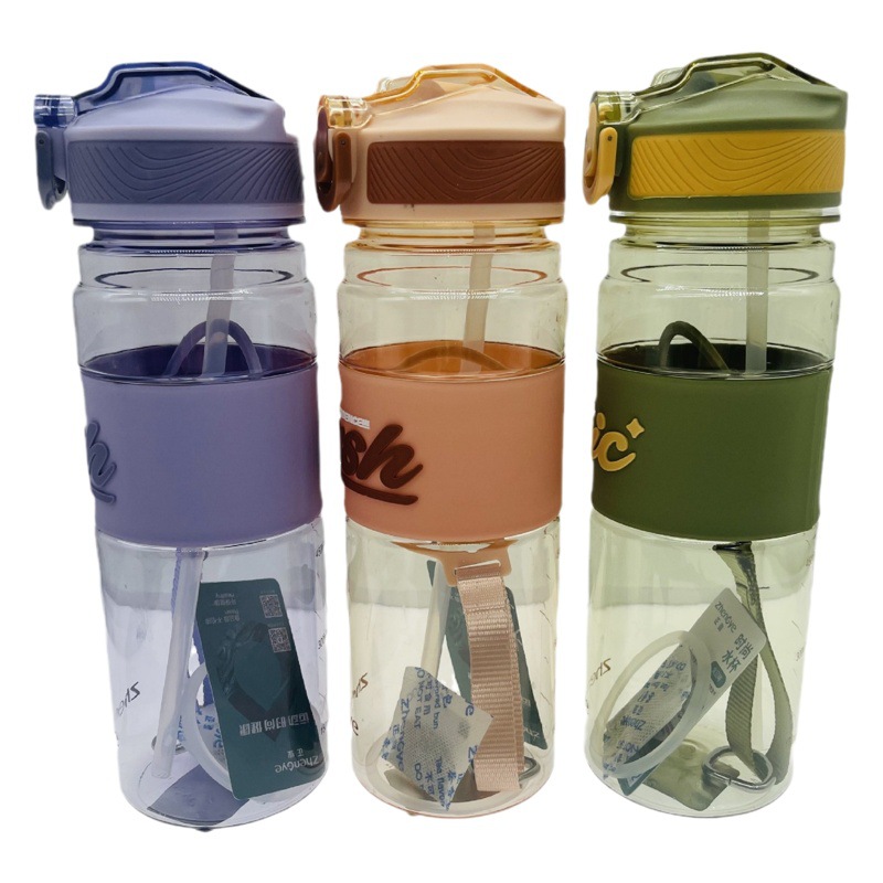 Zhengye 2305 taza de plástico portátil deportes pato silicona Internet celebridad paja al aire libre fitness estudiante agua