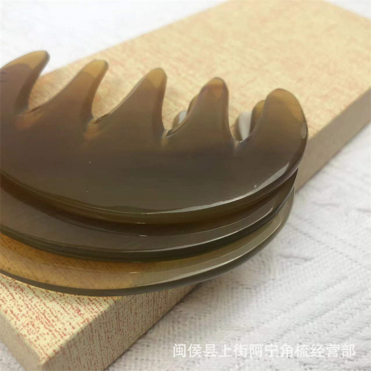 African Horn Five-Tooth Massage Comb Gua Sha Comb with Meridian Wand Dolphin Board 9.5cm specifications