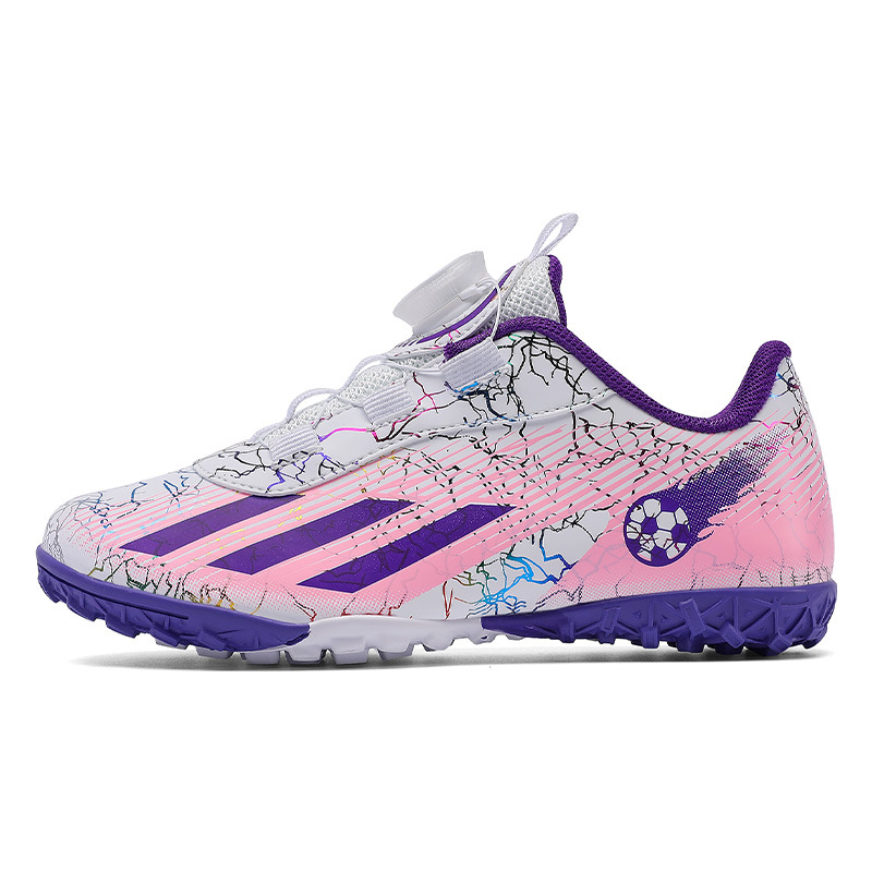 Binbinniao zapatos de fútbol con hebilla giratoria transfronteriza antideslizantes para niños deportes cómodos competencia de entrenamiento de hierba de uñas rotas bajas