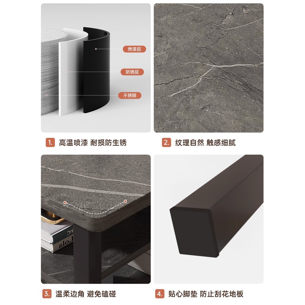 Mesa de té sala de estar doméstica pequeña mesa de alquiler de casa 2025 nuevo simple moderno sofá cuadrado mesa de té