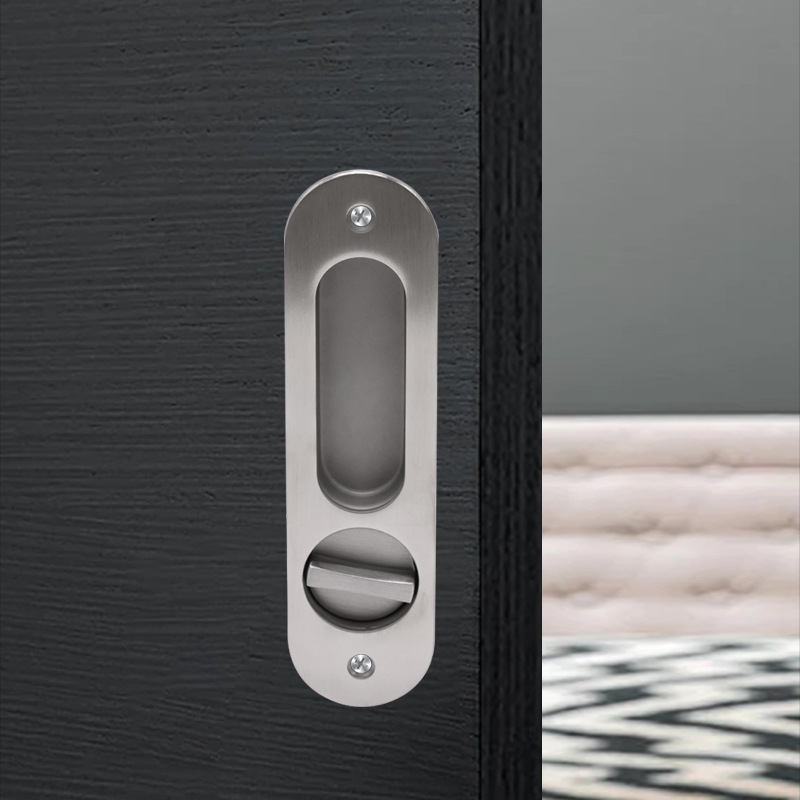 Cerradura de puerta deslizante incrustada mayorista de acero inoxidable gancho invisible cerradura de puerta deslizante cocina cerradura de puerta deslizante baño