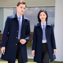 秋冬职业工作服空姐毛呢外套女中长款珠宝前台售楼部羊毛呢子大衣