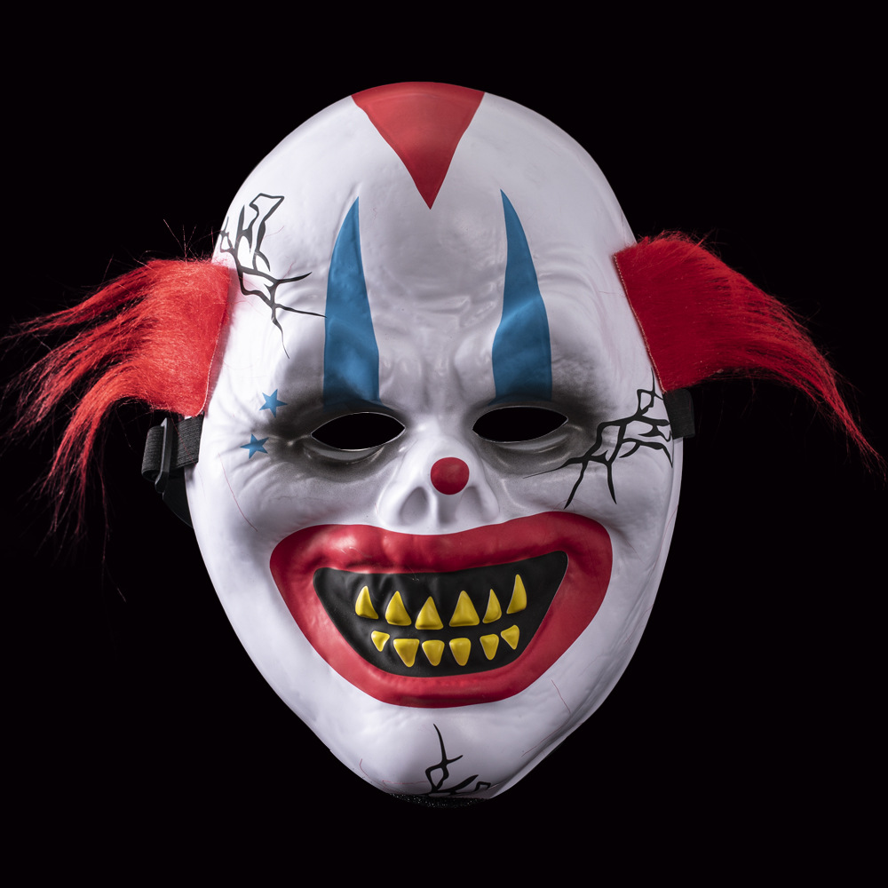 Nueva piel roja máscara de payaso Halloween vestido divertido horror comedia máscara posicionamiento moldeo