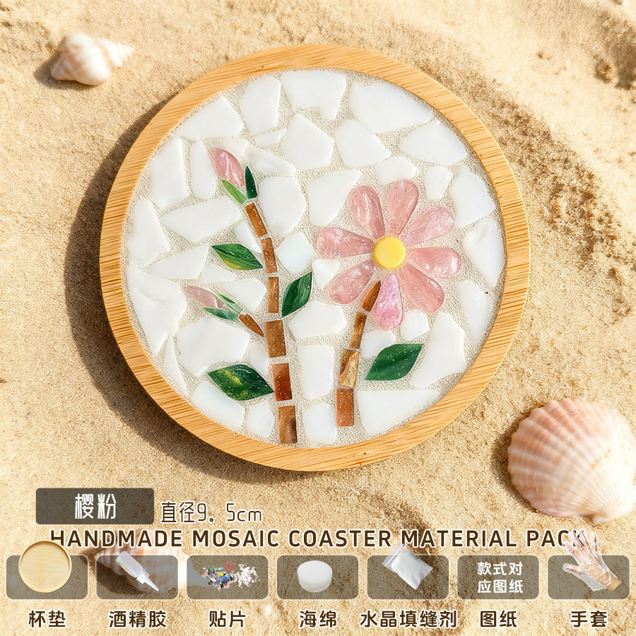 Nuevo producto bricolaje hecho a mano posavasos paquete de material mosaico padre-hijo creativo jardín de infantes pequeño regalo al por mayor juguetes educativos image 43