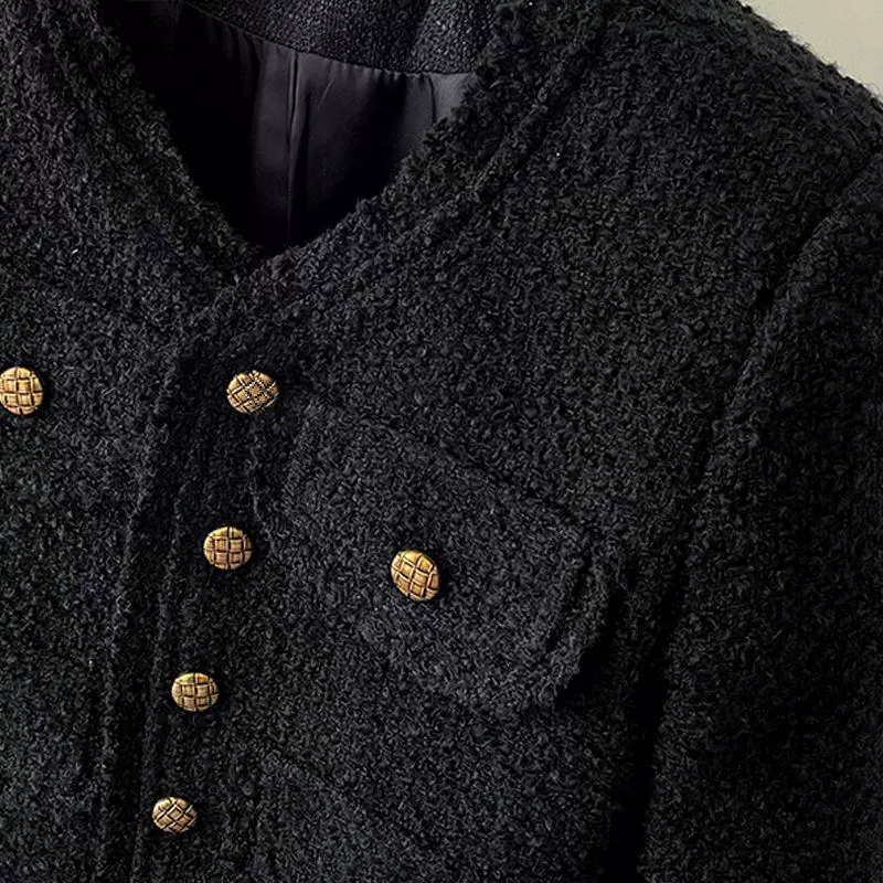 Short autumn thin long-sleeve, black jacket, Chanel style