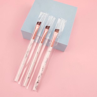 Factory spot marble handle oblique eyebrow brush oblique eyebrow brush flat oblique head blade eyeliner brush eye makeup tools