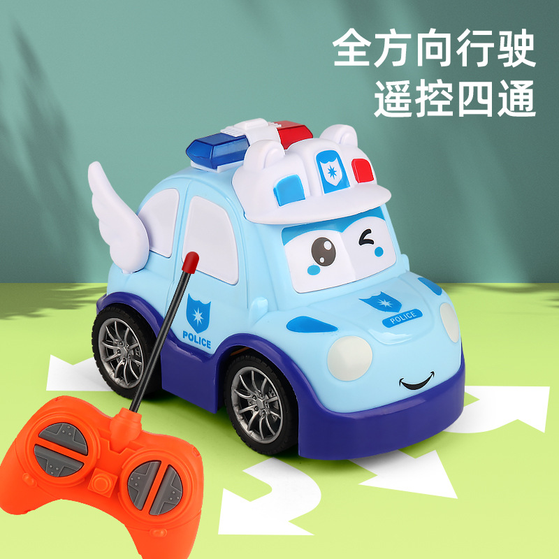 Control remoto inalámbrico de cuatro vías para niños transfronterizos Q lindo coche de dibujos animados con control remoto ligero coche de juguete coche de niño Venta caliente