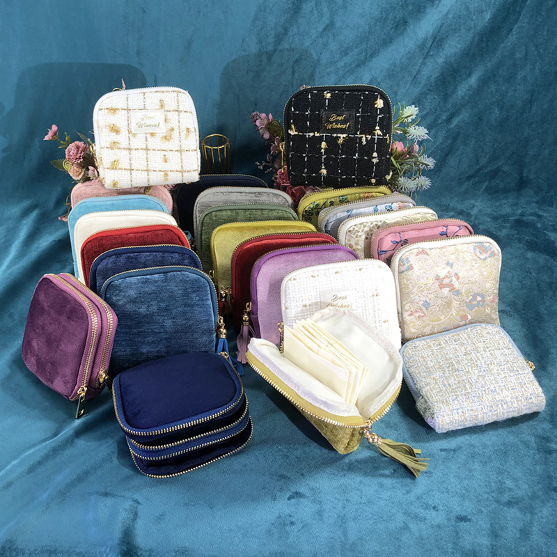 Seiko Cross-Border Hot-Selling Tassel Jewelry Bag Multi-Layer Crystal Pearl Bracelet Gold Jewelry Storage Travel Jewelry Bag