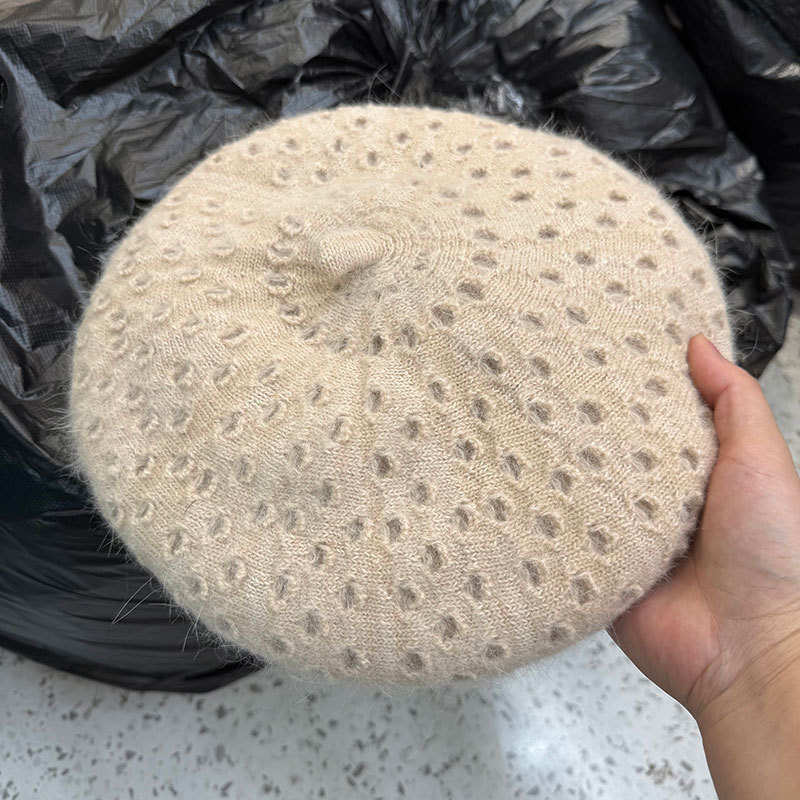 日系简约百搭贝雷帽子女秋冬镂空优雅画家帽文艺英伦风小清新蓓蕾|undefined