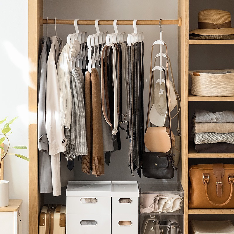 Estante de almacenamiento de bufanda de seda, bufanda colgante multifuncional, estante de corbata, cinturón de armario, cinturón, medias, gancho, percha