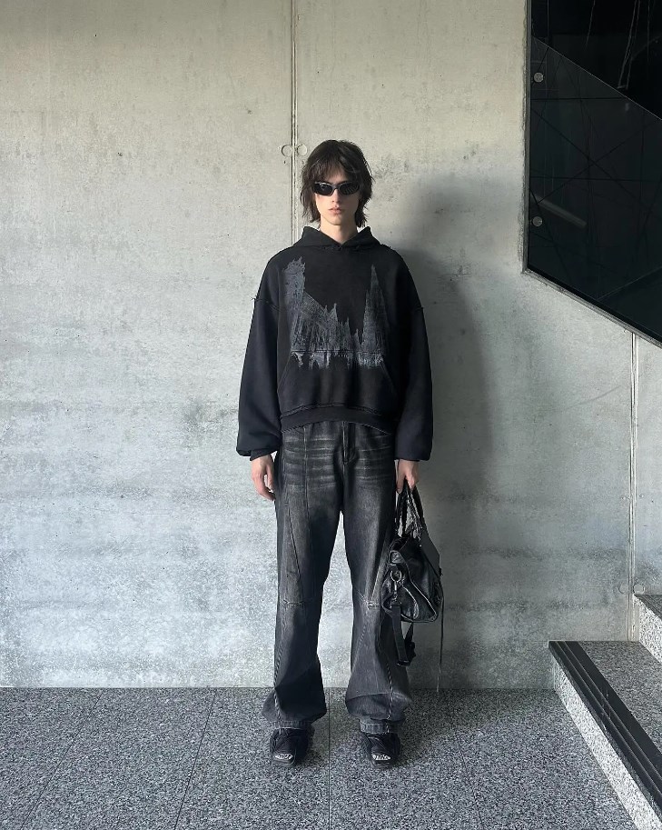 Men's Hooded Sweatshirt Men's Autumn Winter Retro Print Cardigan_voghion.com