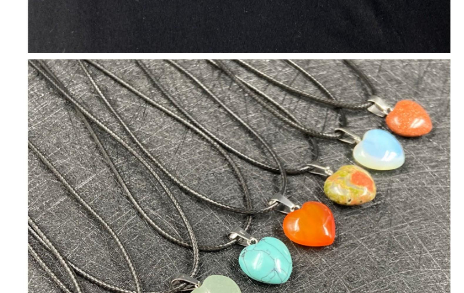 Korean Style Heart Shaped Agate Multicolor Necklace Pendant display picture 3