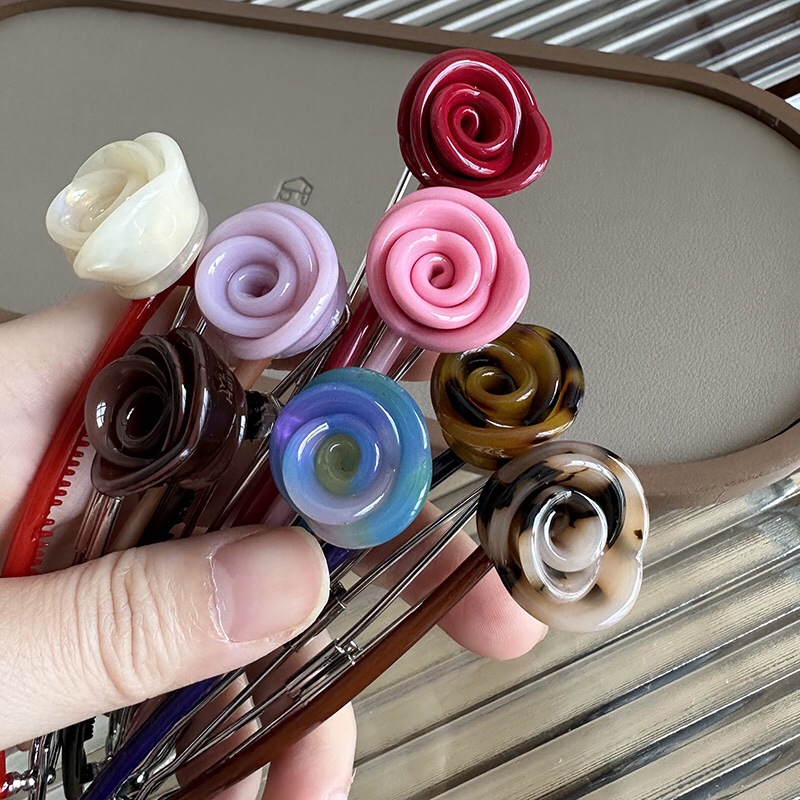 Women's IG Style Sweet Flower Acetic Acid Sheets Hair Clip display picture 4